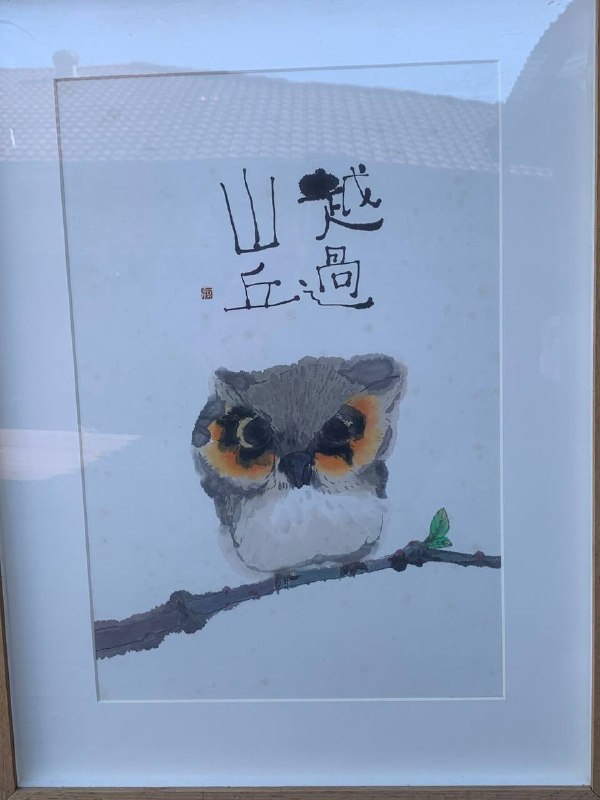 Traditional Chinese Owl Ink Painting