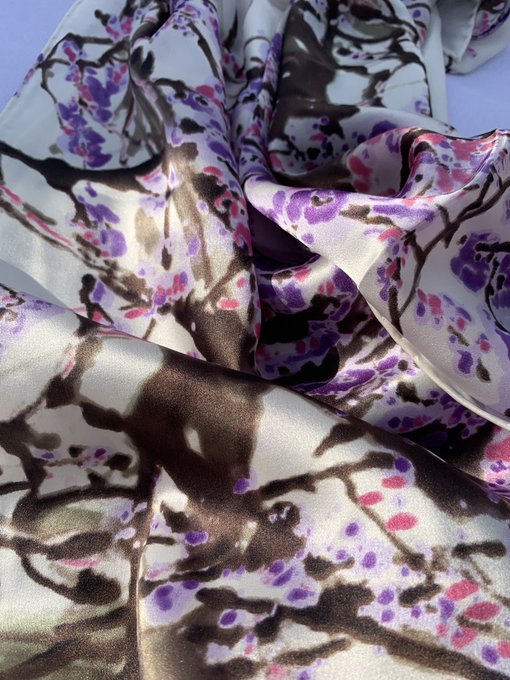 Chinese-Inspired Silk Art Scarf Collection