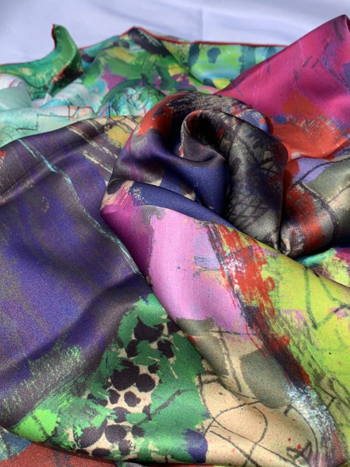 Chinese-Inspired Artistic Silk Scarf Collection -  Designs